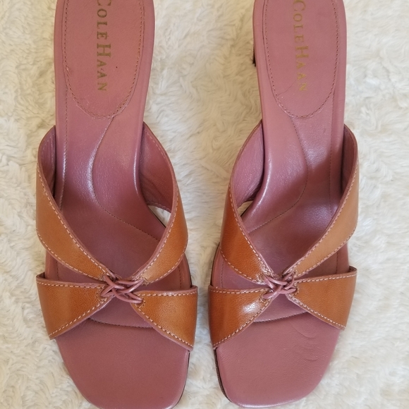 Cole Haan Tan Slide Heeled Sandal 8.5 - Picture 9 of 11